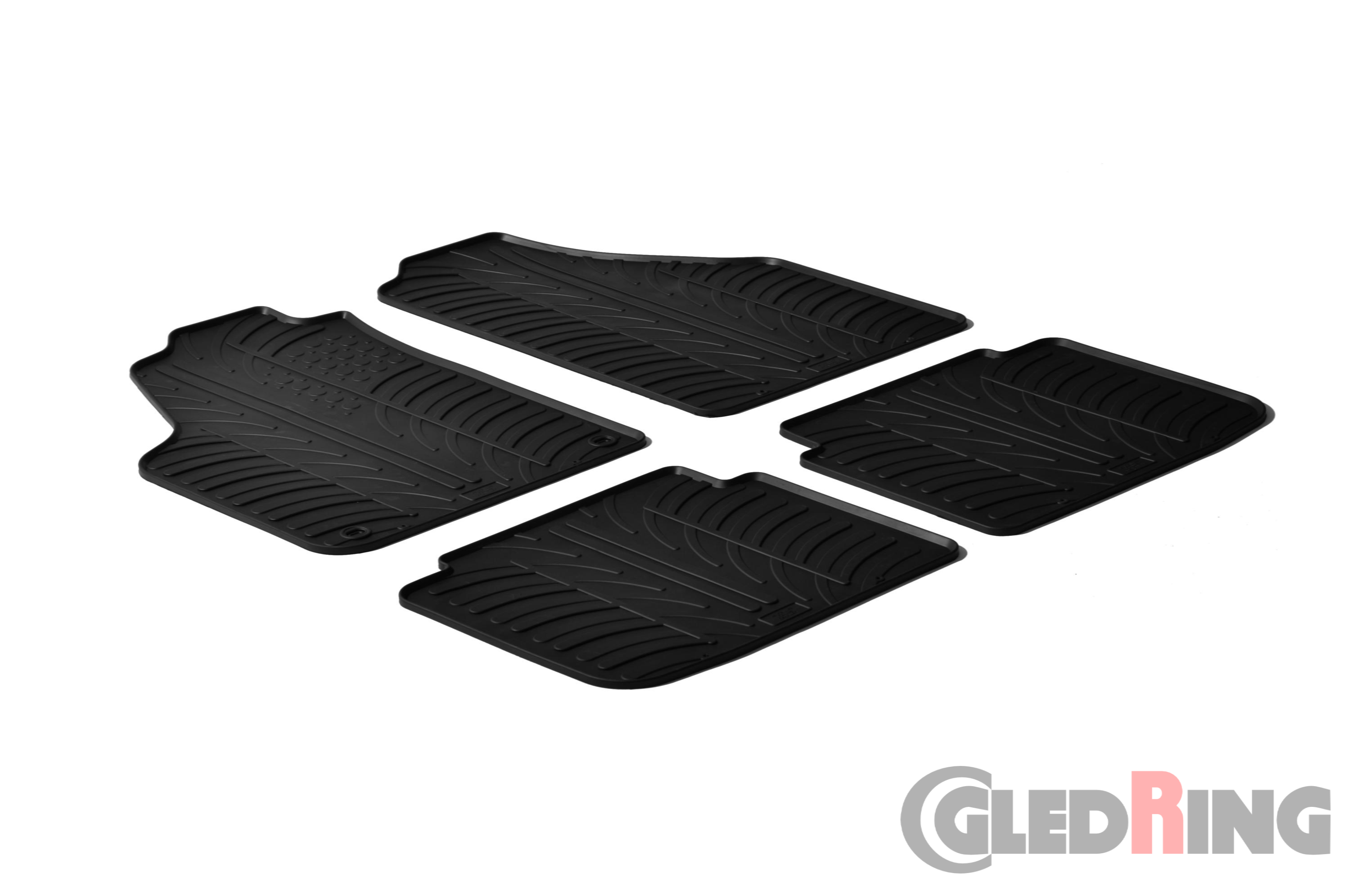 Original Gledring Passform Fußmatten Gummimatten 4 Tlg.+Fixing - Lancia Musa 10/2007->/FIAT Ideal 2006->